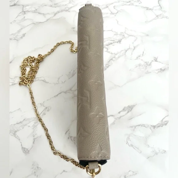 ❌SOLD❌ Authentic Louis Vuitton Felicie Pochette Empreinte Turtledove Crossbody - Picture 6 of 14